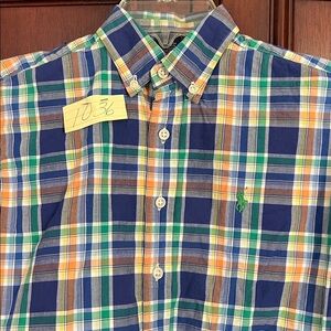 Ralph Lauren Blue and Green Plaid Shirt